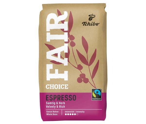 Tchibo - Fair Choice Espresso - 1 kg Ganze Bohne - Intensität: 5/6