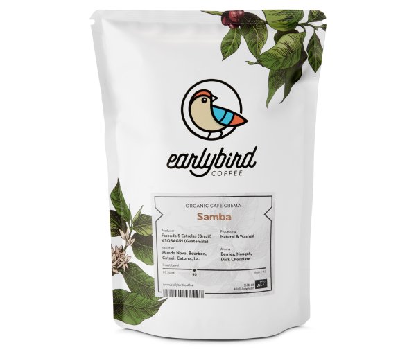 Tchibo - earlybird - Samba Caffè Crema Bio - 250 g Ganze Bohne - Intensität: 3/6