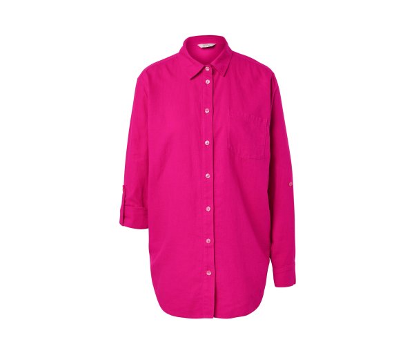 Tchibo - Lange Leinenbluse - Damen - Gr. 38 - pink
