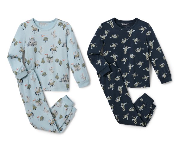 Tchibo - 2 Kinder-Pyjamas - Herren - Gr. 98/104 - hellblau/print
