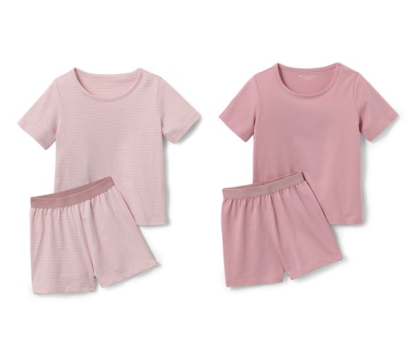 Tchibo - 2 Kinder-Pyjamas - Mädchen - Gr. 86/92 - weiß/gestreift