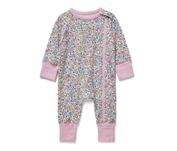 Tchibo - Baby-Pyjama - Mädchen - Gr. 98/104 - rosa/geblümt