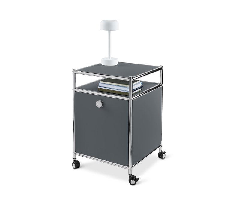Tchibo - Rollcontainer Metall »Cn3« mit Klappe - 40x40x58cm - chrom - Stahl / Aluminium / Kunststoff