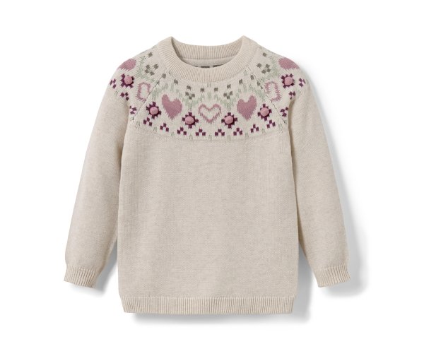 Tchibo - Kinder-Strickpullover - Mädchen - Gr. 110/116 - creme