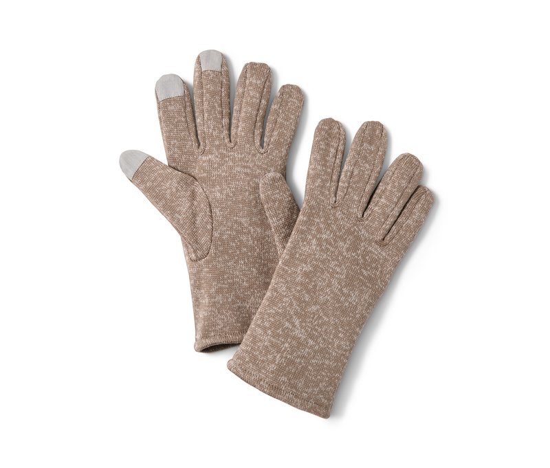 Tchibo - Strickfleece-Handschuhe - Herren - Gr. 7,5 - braun