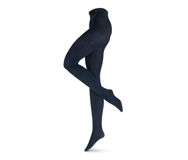 Tchibo - Gemusterte Feinstrumpfhose - Damen - Gr. S - dunkelblau/gestreift