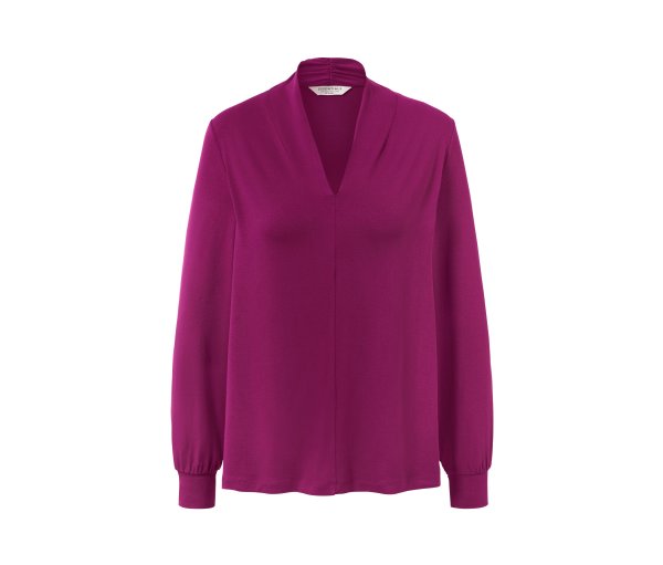 Tchibo - Langarmshirt mit V-Ausschnitt - Damen - Gr. S - rot