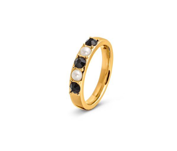 Tchibo - Ring Black and White - Damen - Gr. 18 - schwarz