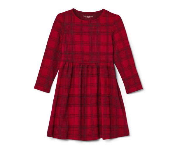Tchibo - Kinder-Jersey-Kleid - Mädchen - Gr. 86/92 - schwarz/kariert