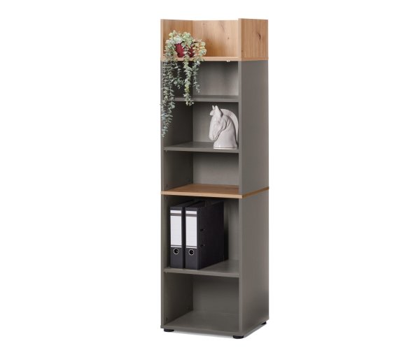 Tchibo - Offener Büroschrank - 45x40x162cm - braun - Holz / Kunststoff