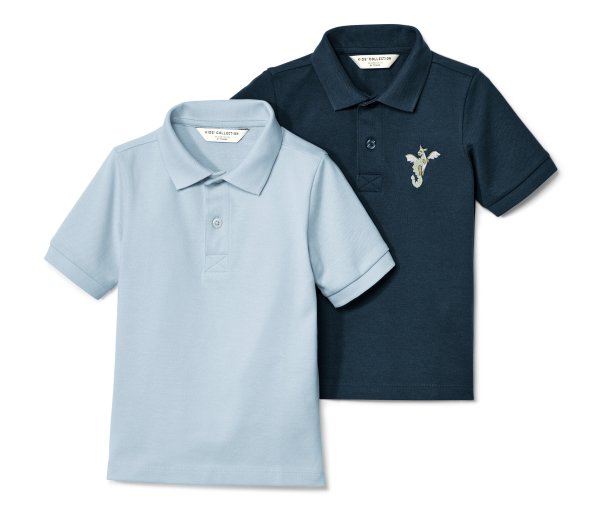Tchibo - 2 Kinder-Poloshirts aus Baumwoll-Piqué - Herren - Gr. 86/92 - hellblau