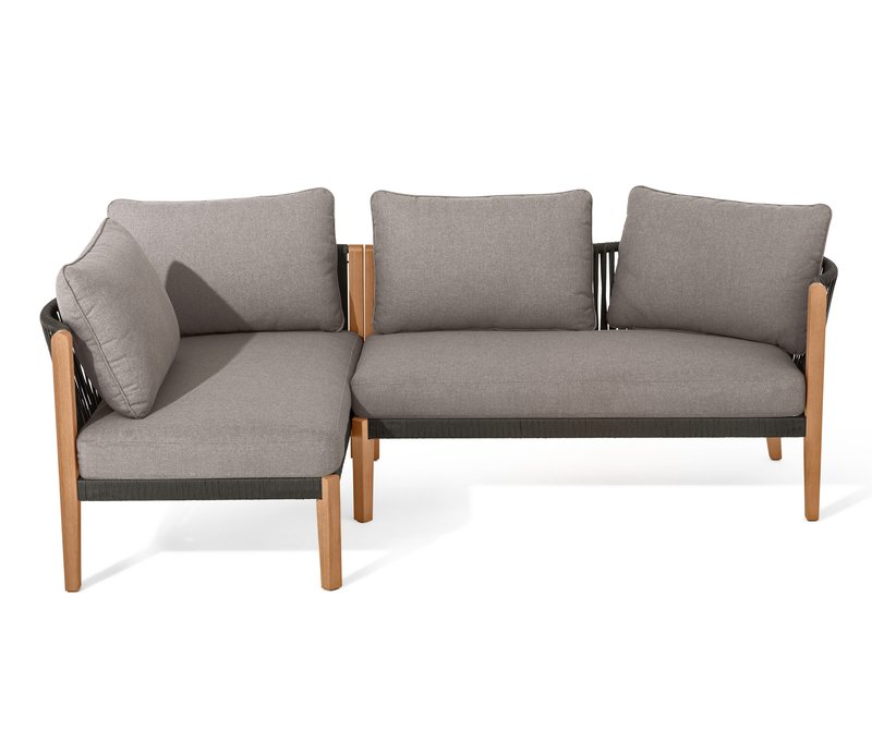 Tchibo - Lounge-Ecke mit Textilgeflecht - 209x134,5x65cm - anthrazit - Eukalyptus-Massivholz / Polypropylen / Aluminium