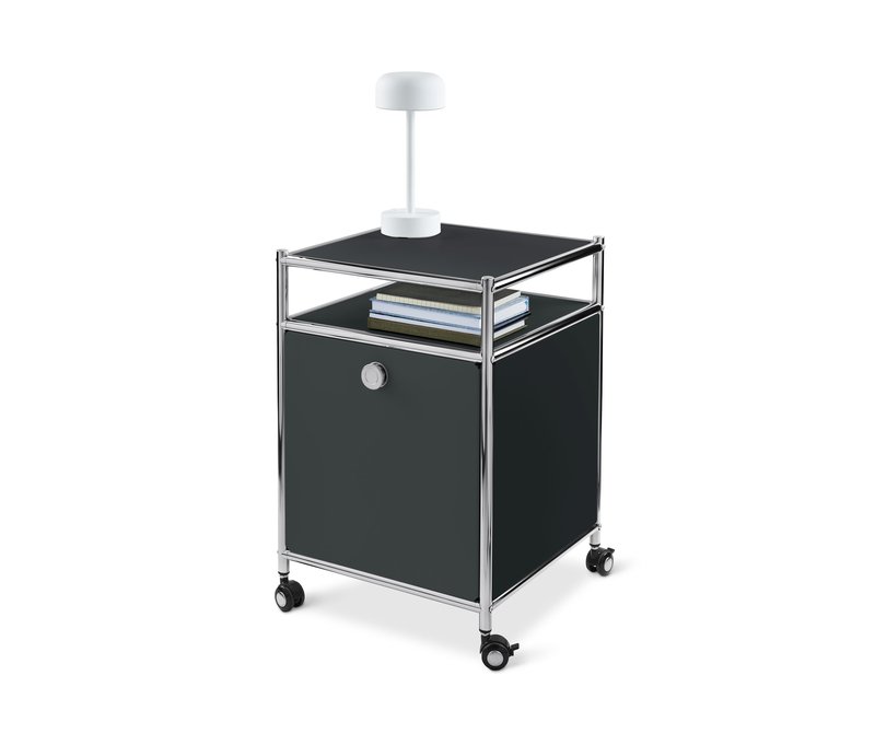 Tchibo - Rollcontainer Metall »Cn3« mit Klappe - 40x40x58cm - schwarz - Stahl / Aluminium / Kunststoff