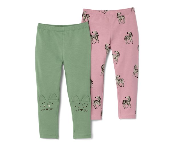 Tchibo - 2 Kinder-Leggings - Gr. 86/92 - schwarz/print