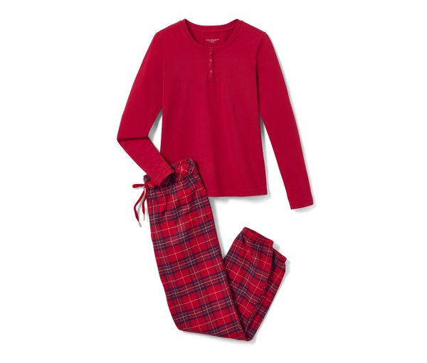 Tchibo - Flanell-Pyjama - Damen - Gr. L - dunkelblau