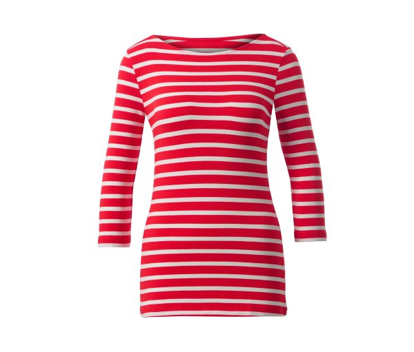 Tchibo - Gestreiftes Shirt mit 3/4-Arm - Damen - Gr. L - creme/gestreift