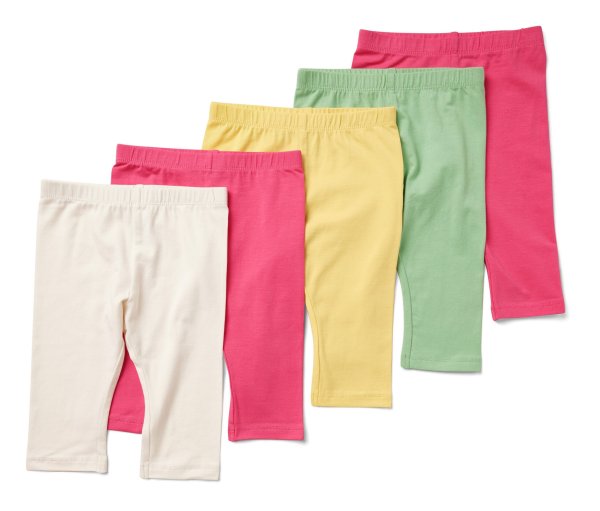 Tchibo - 5 Kinder-3/4-Leggings - Baby - Gr. 62/68 - creme