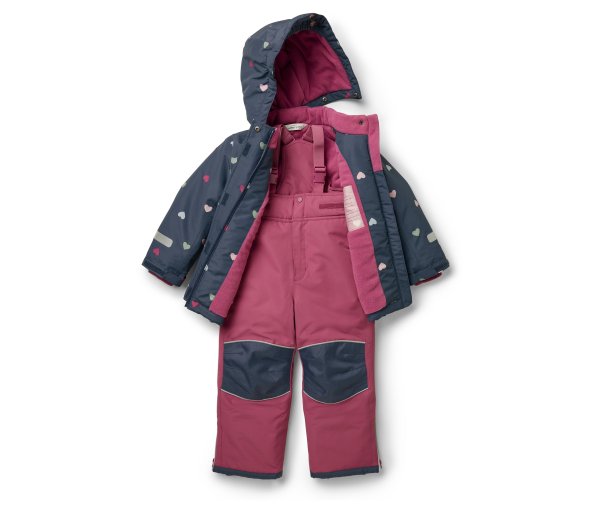 Tchibo - 2-teilige Kinder-Schneekombi - Mädchen - Gr. 122/128 - dunkelblau/print