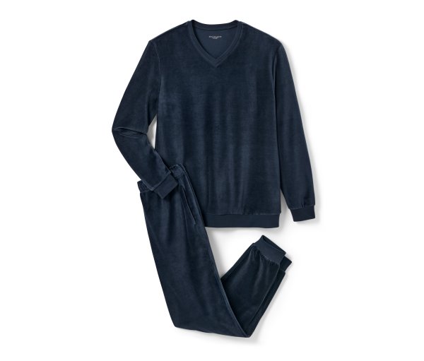 Tchibo - Nicki-Pyjama - Herren - Gr. L - dunkelblau