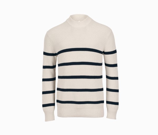 Tchibo - Strickpullover - Herren - Gr. M - weiß/gestreift