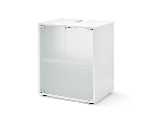 Tchibo - Waschbeckenunterschrank - 55x42x66cm - weiß - Holz / Glas