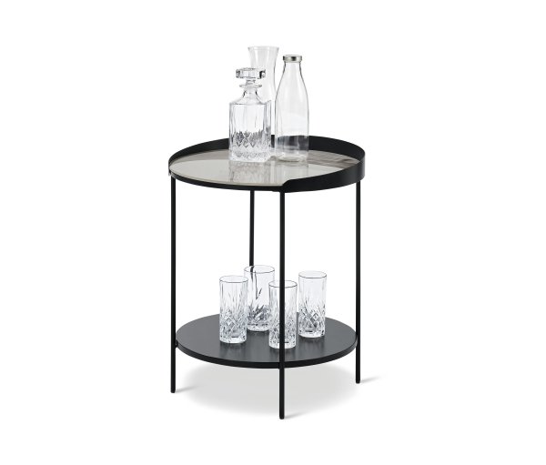 Tchibo - Beistelltisch mit Keramik-Tischplatte in Mamoroptik - schwarz