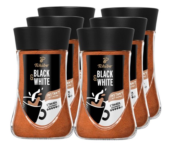 Tchibo - Black & White Instantkaffee - 6 x 180 g Instantkaffee - Intensität: 5/6