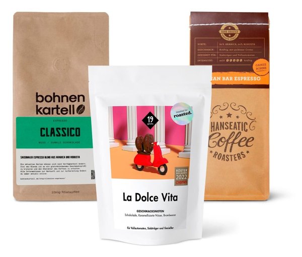 Tchibo - Espresso Probierpaket "Xmas Dolce Vita" - 3x 250 g Ganze Bohne