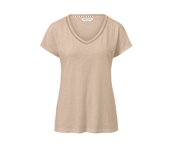 Tchibo - Shirt mit Crochet-Tape - Damen - Gr. L - beige