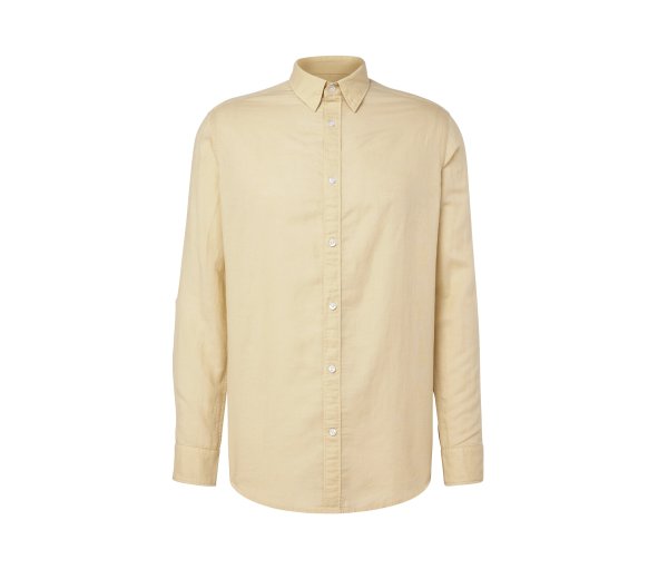 Tchibo - Hemd mit Leinen - Herren - Gr. M - gelb