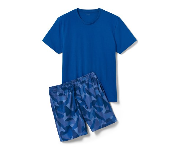 Tchibo - Shorty-Pyjama - Herren - Gr. XL - dunkelblau/print