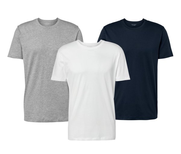 Tchibo - 3 T-Shirts mit Rundhalsausschnitt - Herren - Gr. L - weiß