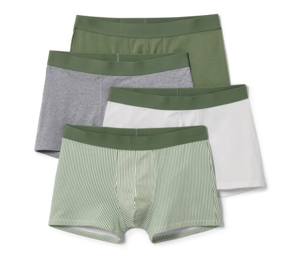 Tchibo - 4 Slipboxer - Herren - Gr. M/5 - hellgrau/gestreift