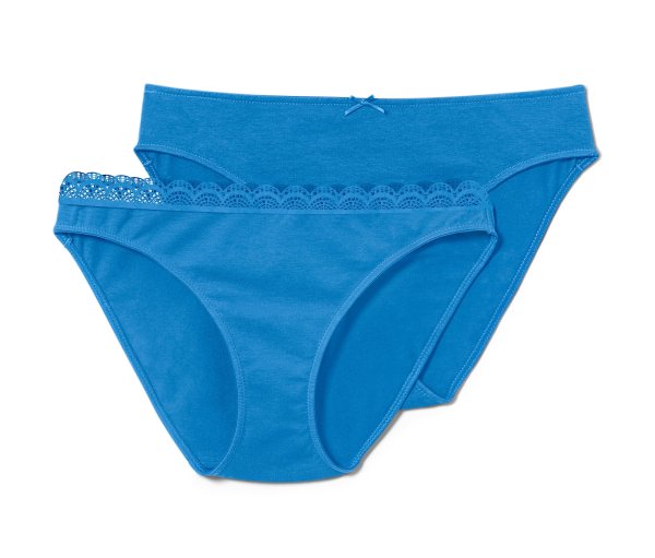 Tchibo - 2 Slips - Damen - Gr. L - blau