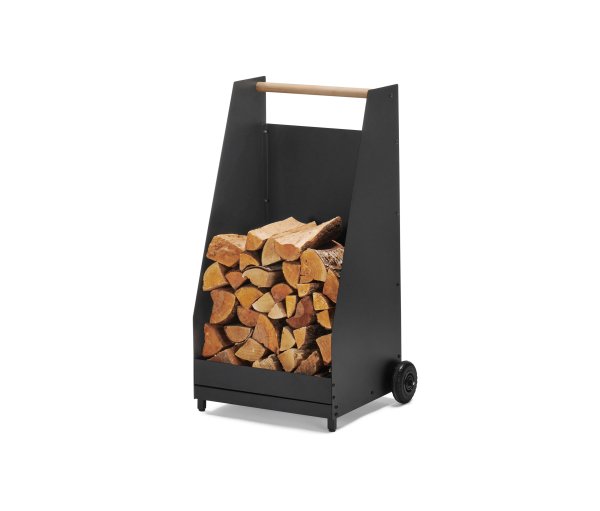 Tchibo - Kaminholzwagen - 56x45x95cm - schwarz - Stahl / Holz / Wachs