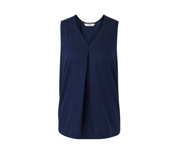 Tchibo - Ärmellose Leinenbluse - Damen - Gr. 44 - dunkelblau