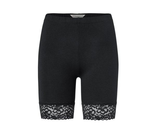 Tchibo - Radlershorts mit Spitzenborte - Damen - Gr. S - schwarz