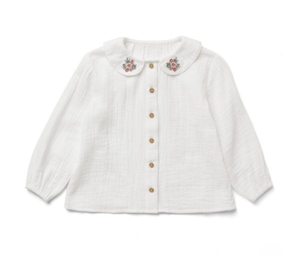 Tchibo - Kinder-Musselin-Bluse - Mädchen - Gr. 86/92 - weiß
