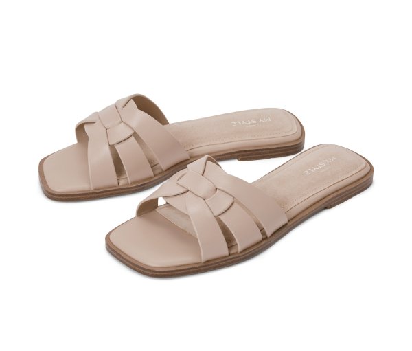 Tchibo - Leder-Pantoletten - Damen - Gr. 41 - beige