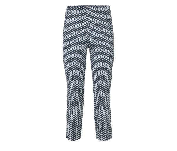 Tchibo - Bedruckte 7/8-Stretchhose - Damen - Gr. 36 - dunkelblau/print