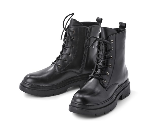 Tchibo - Leder-Boots - Damen - Gr. 39 - schwarz