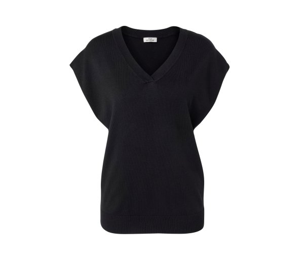 Tchibo - Kurzärmliger Feinstrickpullover - Damen - Gr. M - schwarz