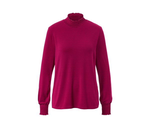 Tchibo - Bedrucktes Blusenshirt mit Stehkragen - Damen - Gr. S - rot/print