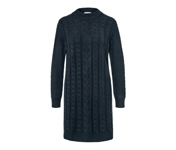 Tchibo - Strickkleid mit Zopfmuster - Damen - Gr. L - dunkelblau