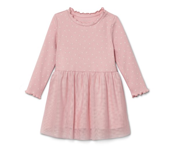 Tchibo - Kinder-Rippkleid - Mädchen - Gr. 86/92 - weiß