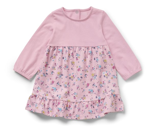 Tchibo - Baby-Jerseykleid - Baby - Gr. 74/80 - rosa/geblümt