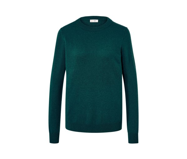 Tchibo - Feinstrickpullover mit Cashmere - Damen - Gr. M - dunkelgrün