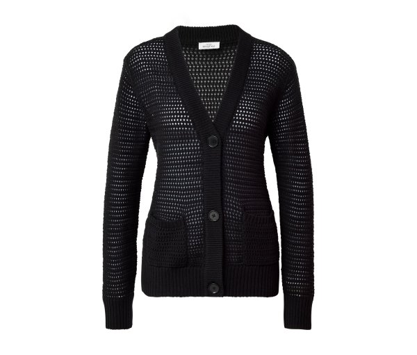Tchibo - Cardigan in Pointellestrick - Damen - Gr. M - schwarz