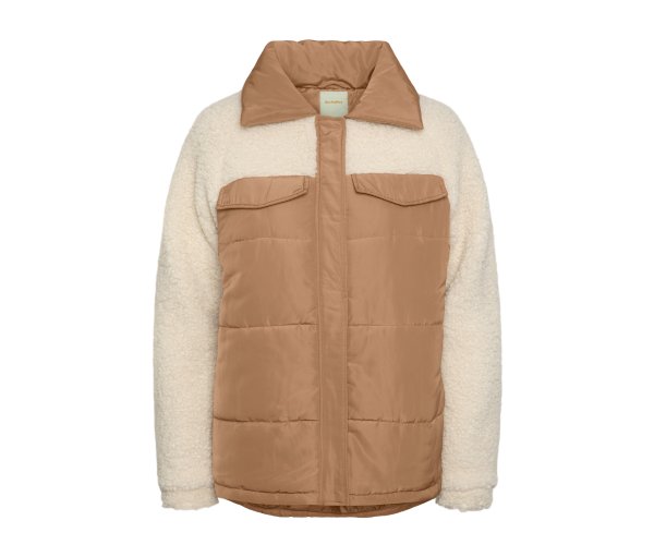 Tchibo - Steppjacke mit Teddy-Akzenten - Damen - Gr. 36 - cognac