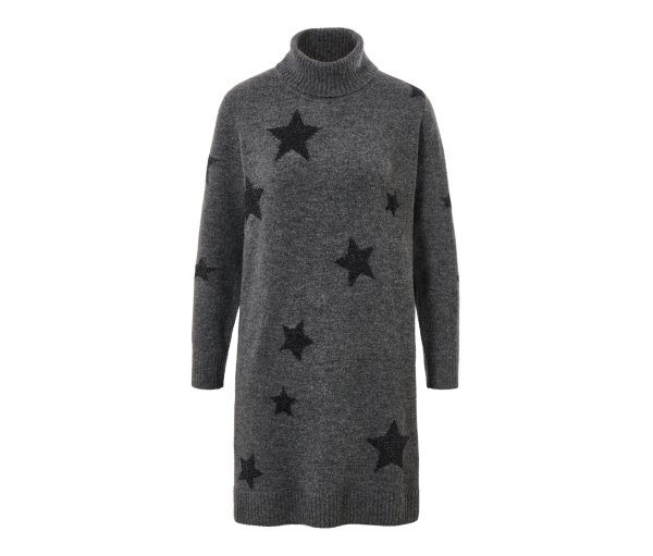Tchibo - Strickkleid mit Rollkragen - Damen - Gr. XL - dunkelgrau